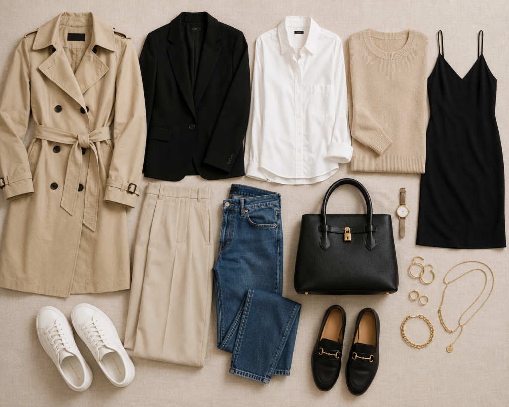 Women's capsule wardrobe essentials checklist