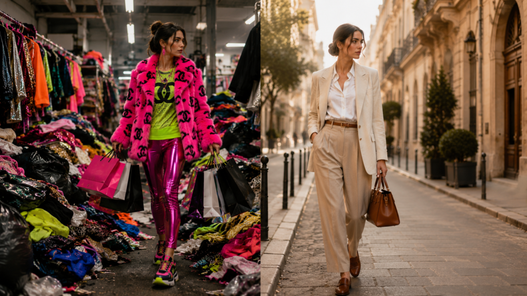 Comparison between fast fashion and timeless Old Money style